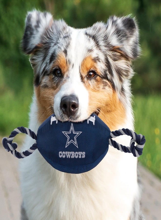 Pets First NFL Dallas Cowboys Football Dog Toy, Tough Quality Nylon Materials, Strong Pull Ropes, Inner Squeaker, NFL Team Color - Image 2